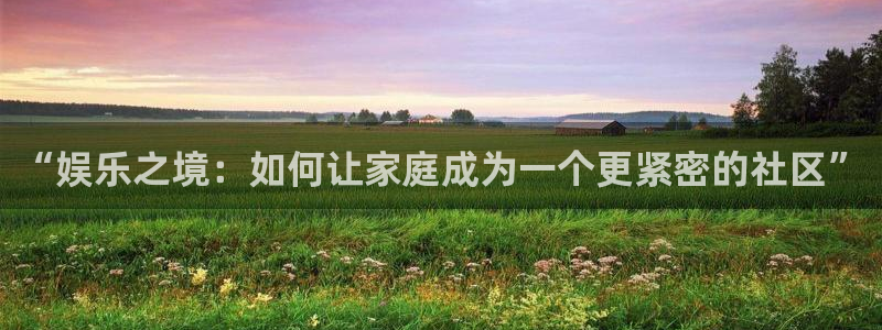 多多28官网入口下载：“娱乐之境：如何让家庭成为一个更紧密的社区”